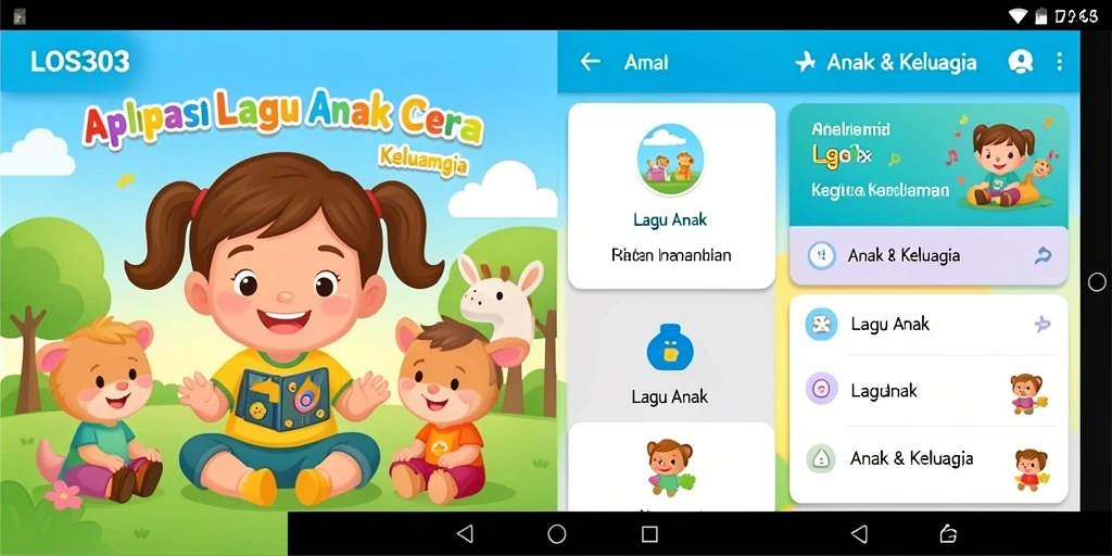 Tampilan antarmuka LOS303 yang ceria dan interaktif untuk anak-anak.