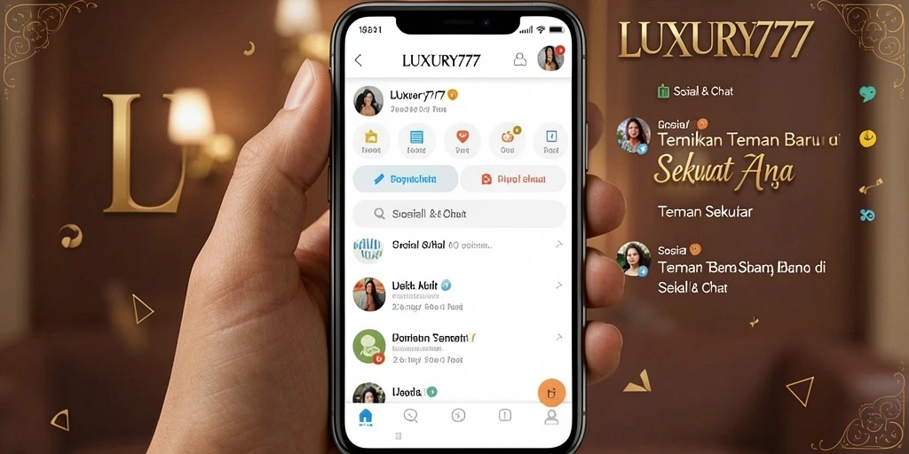 Antarmuka LUXURY777 menampilkan fitur pencarian teman yang menarik.