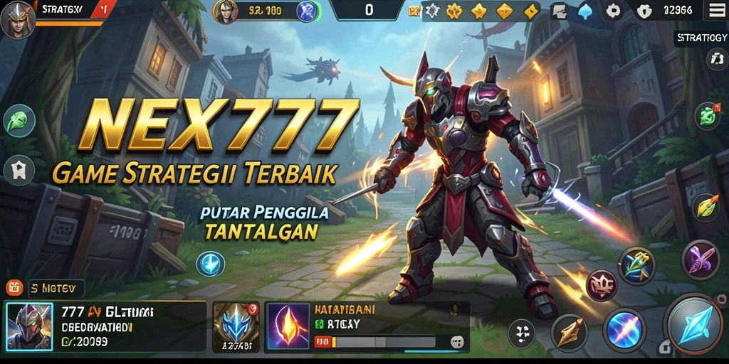 Antarmuka NEX777 yang dinamis dan menarik saat bermain strategi.