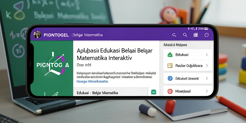 Tampilan antarmuka PIONTOGEL dengan fitur belajar matematika yang interaktif.