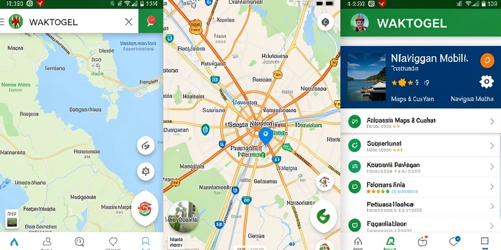 Antarmuka WAKTOGEL menunjukkan peta navigasi yang jelas dan informatif.