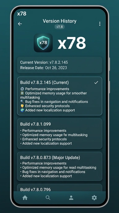 Riwayat Versi x78 untuk Pengguna Android